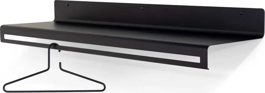 Attaccapanni da parete nero in metallo con scaffale 120 cm Sway – Spinder Design