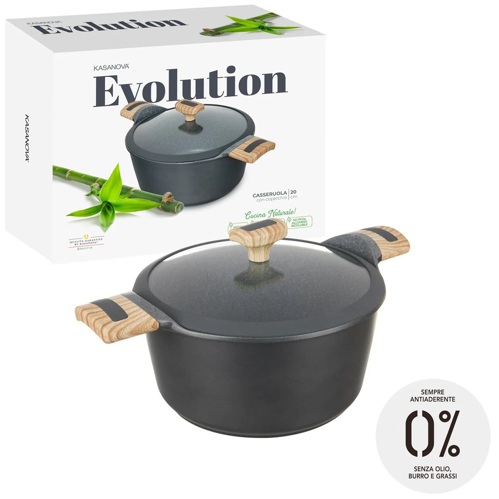 Casseruola 20 cm con coperchio Evolution