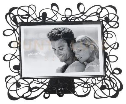 Portafoto di design scarabocchio piccolo orizzontale nero in ferro ...