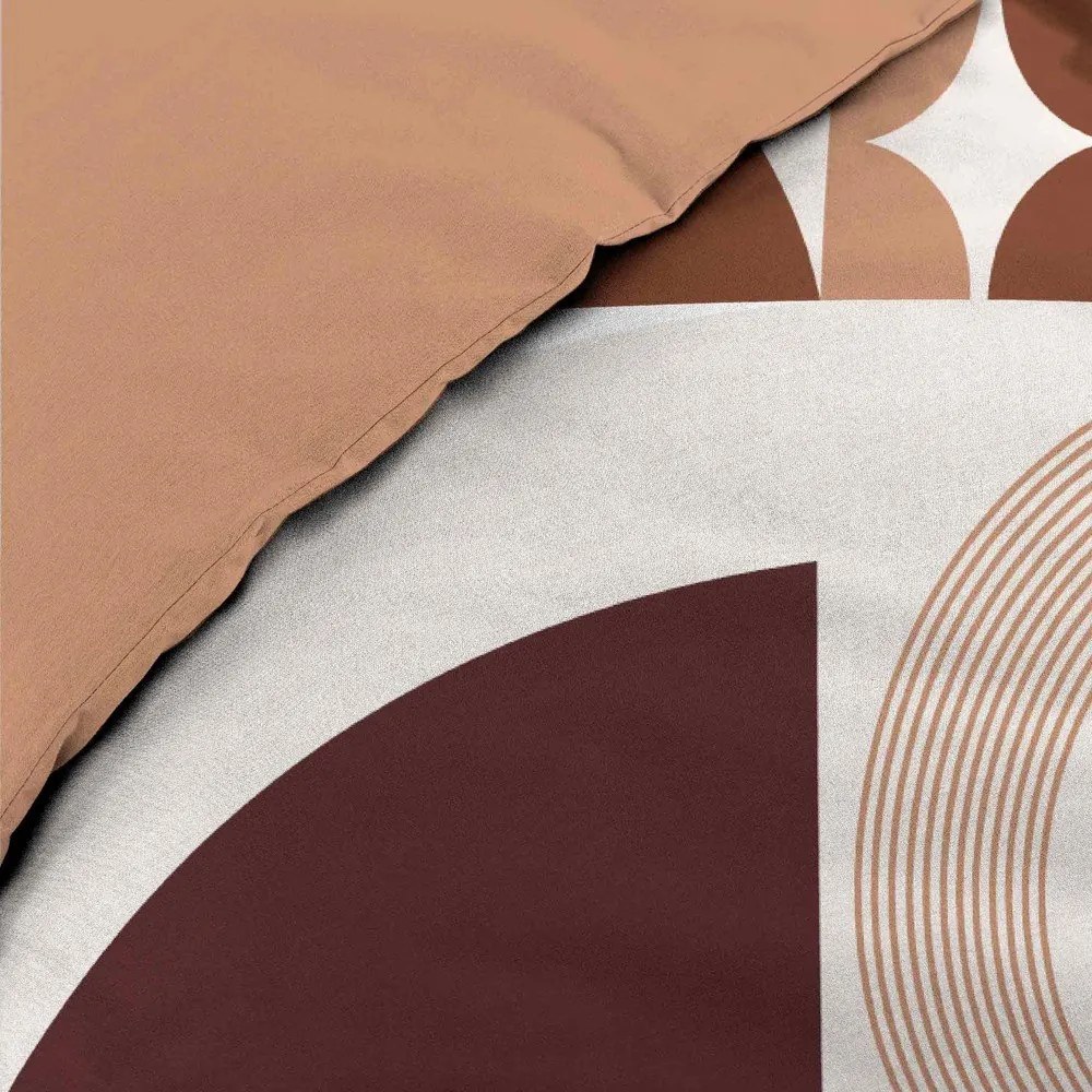 Set copripiumino e federa color terracotta in cotone per letto matrimoniale ed esteso 240x220 cm Gemma – douceur d'intérieur
