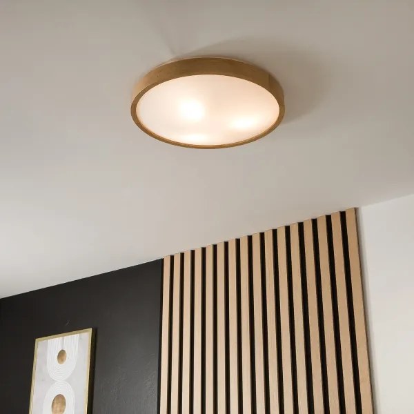 Brilagi - Lampada LED da soffitto CARVALHO SLIM 3xE27/60W/230V rovere Ø47 cm