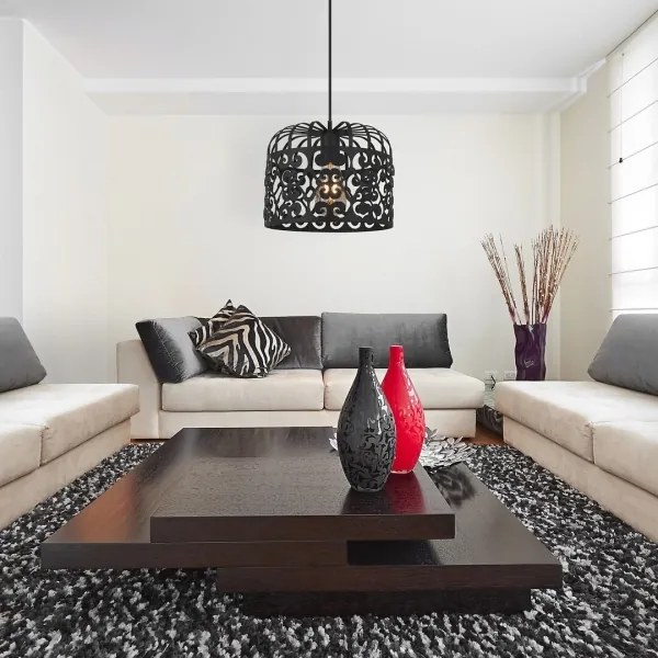 Rabalux 2156 - Lampadario ALESSANDRA 1xE27/60W/230V nero