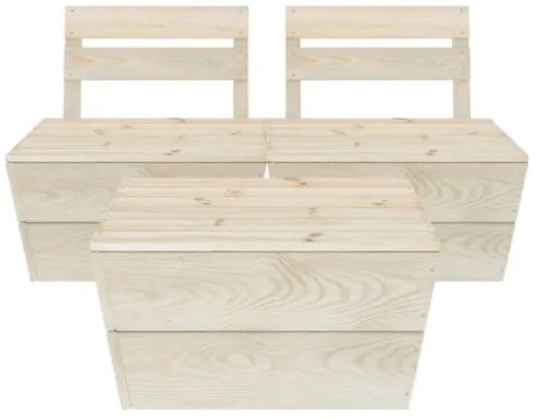 Set Divani da Giardino su Pallet 3 pz in Legno Abete Impregnato