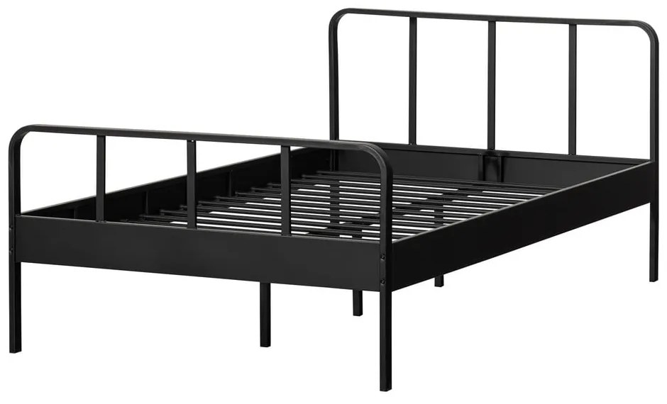 Letto singolo in metallo nero con griglia 120x200 cm Mees - WOOOD