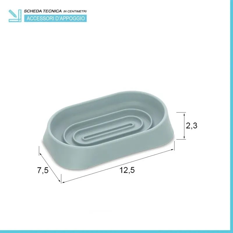 Porta sapone da appoggio acquamarina in abs Tender