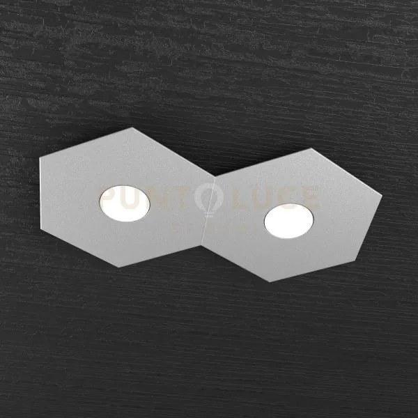 Hexagon applique-plafoniera 2 luci grigio 1142-2l-gr