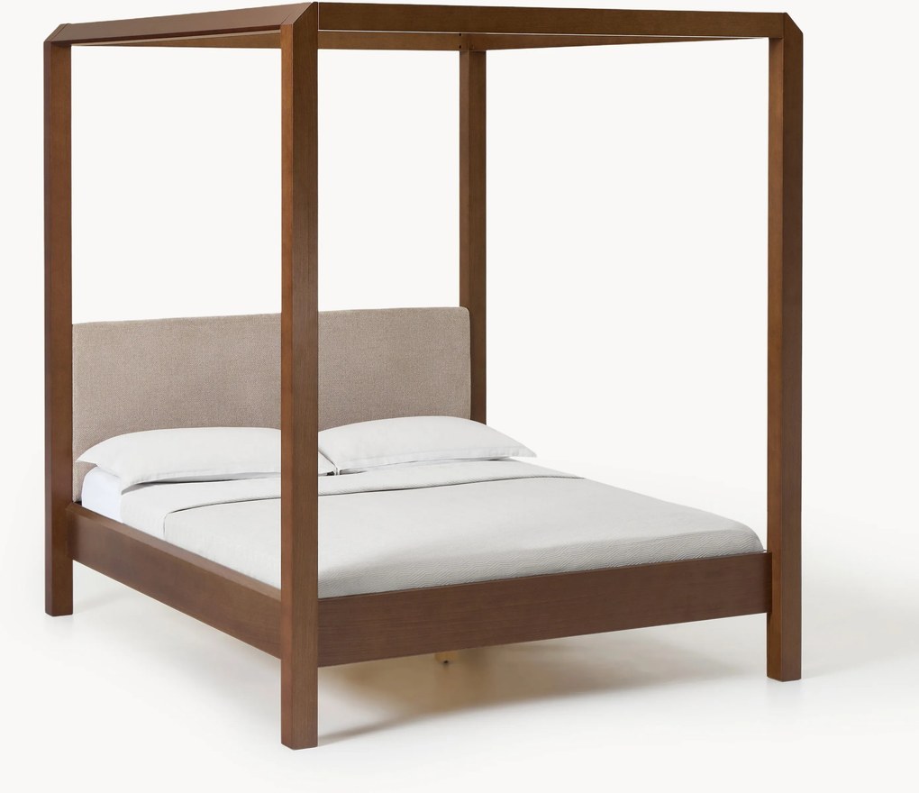 Letto a baldacchino in legno di quercia Roy
