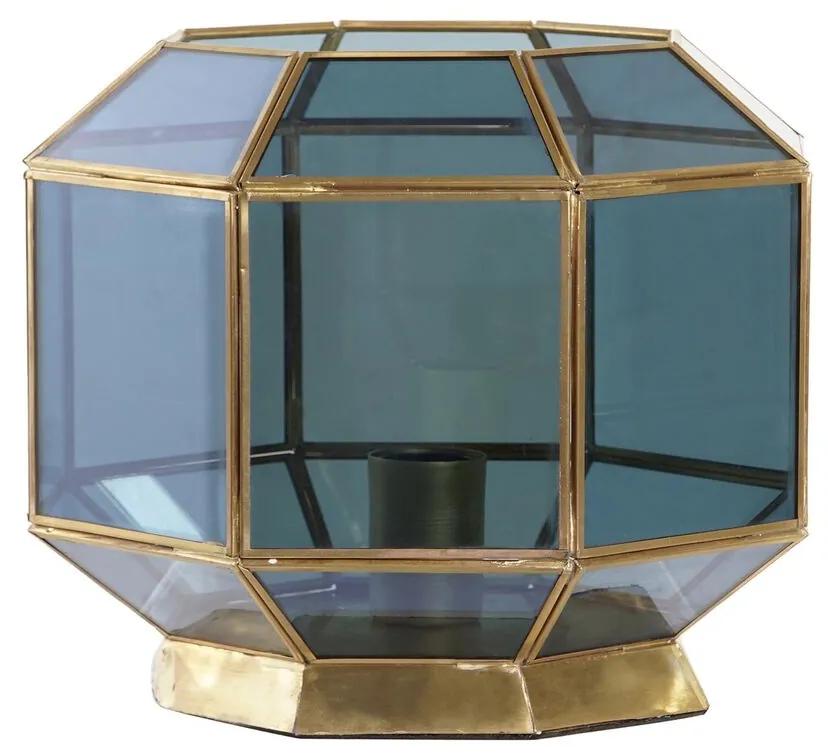 Lampada da tavolo DKD Home Decor Cristallo Azzurro Dorato 220 V Ottone 50 W Moderno (29 x 29 x 25 cm)
