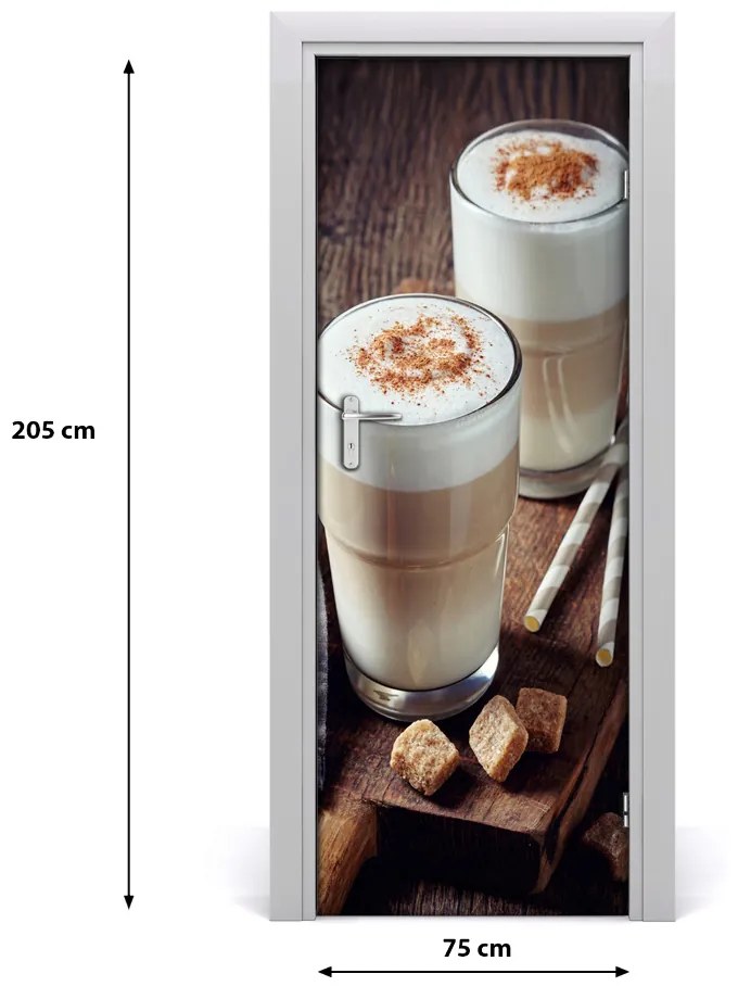 Adesivo per porta Latte macchiato 75x205 cm