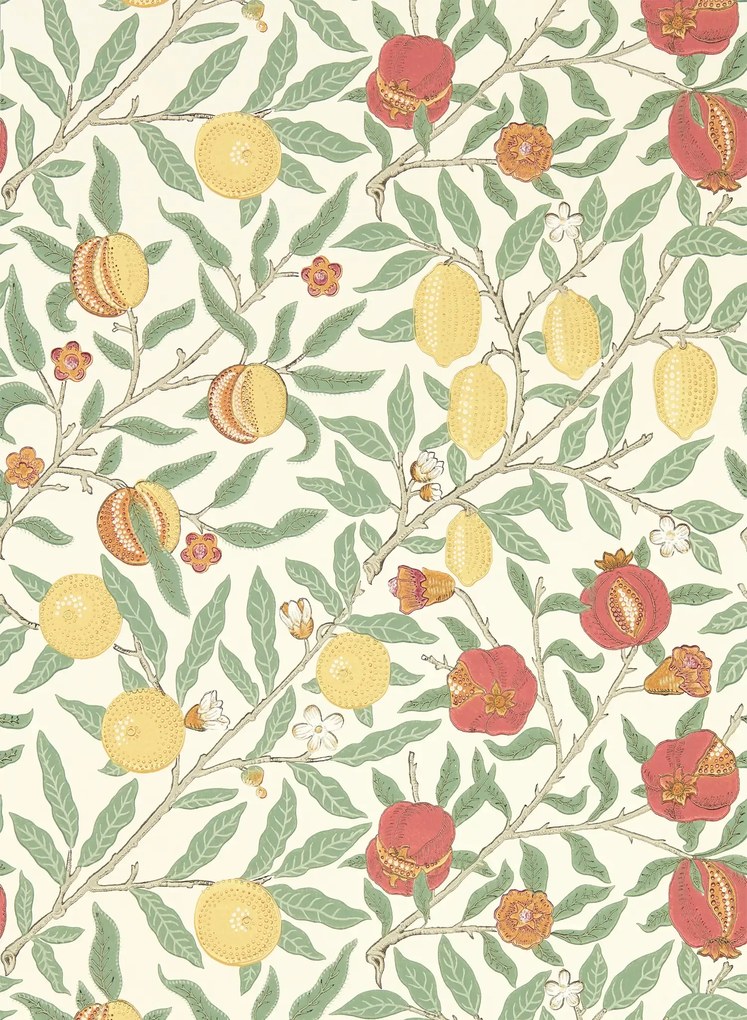 Morris & Co Carta da parati Simply Fruit - Bayleaf/ Russet