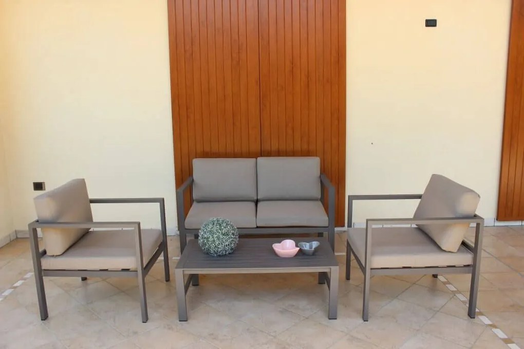 AULUS - salotto da giardino in alluminio 4 posti