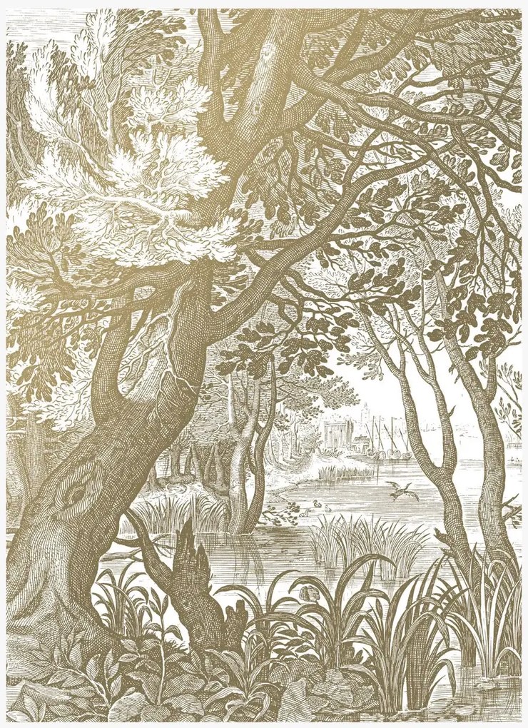 KEK Amsterdam Carta da parati panoramica Engraved Landscapes Gold 4 - M