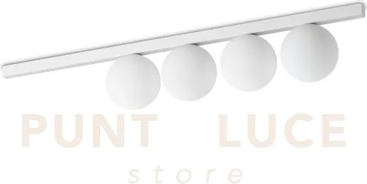 Binomio lampadario a soffitto 4 luci attacco g9 bianco