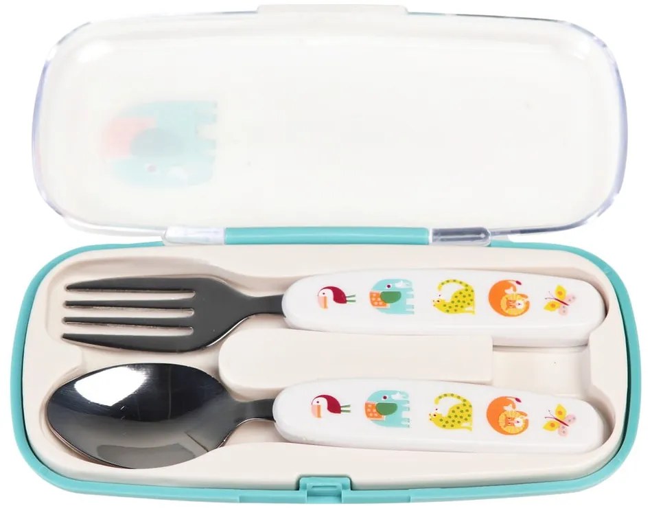 Posate per bambini color crema in acciaio inox 2 pz Wild Wonders – Rex London