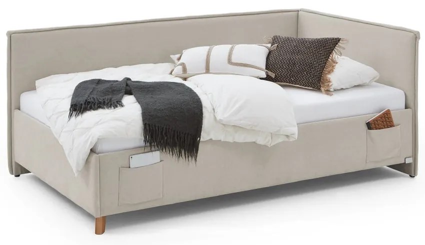 Letto da bambini con sponde beige imbottito rete non inclusa 120x200 cm Fun – Meise Möbel