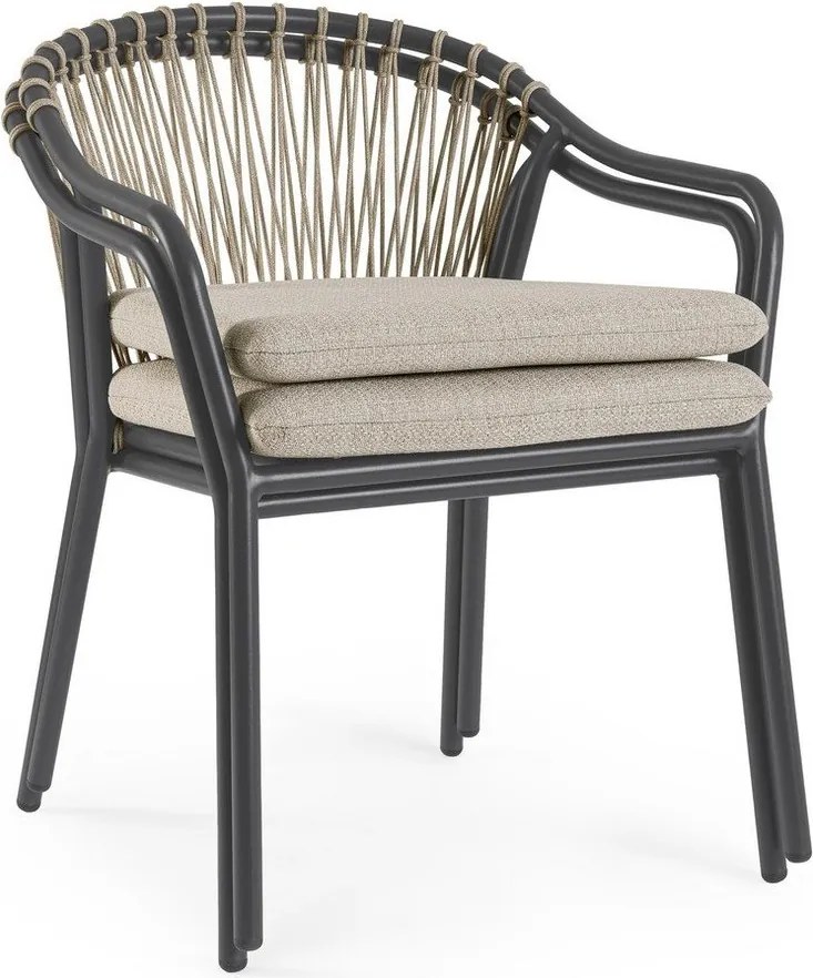 Sedia da esterno marrone chiaro in metallo Edvige – Bizzotto