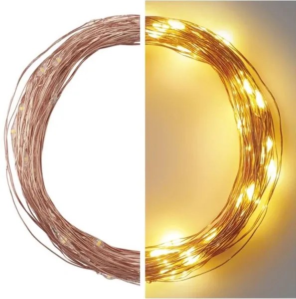 Catena luminosa LED per esterni 100xLED/15m IP44, bianco caldo