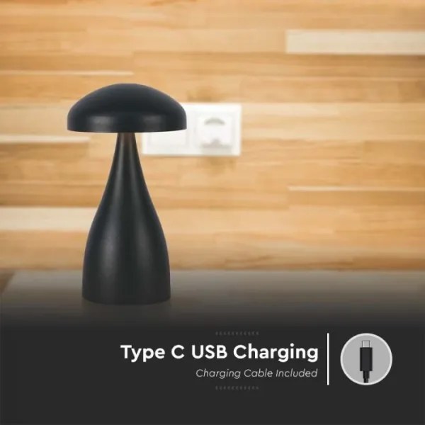 LED Lampada da tavolo ricaricabile dimmerabile LED/1W/5V 3000-6000K 1800 mAh nero