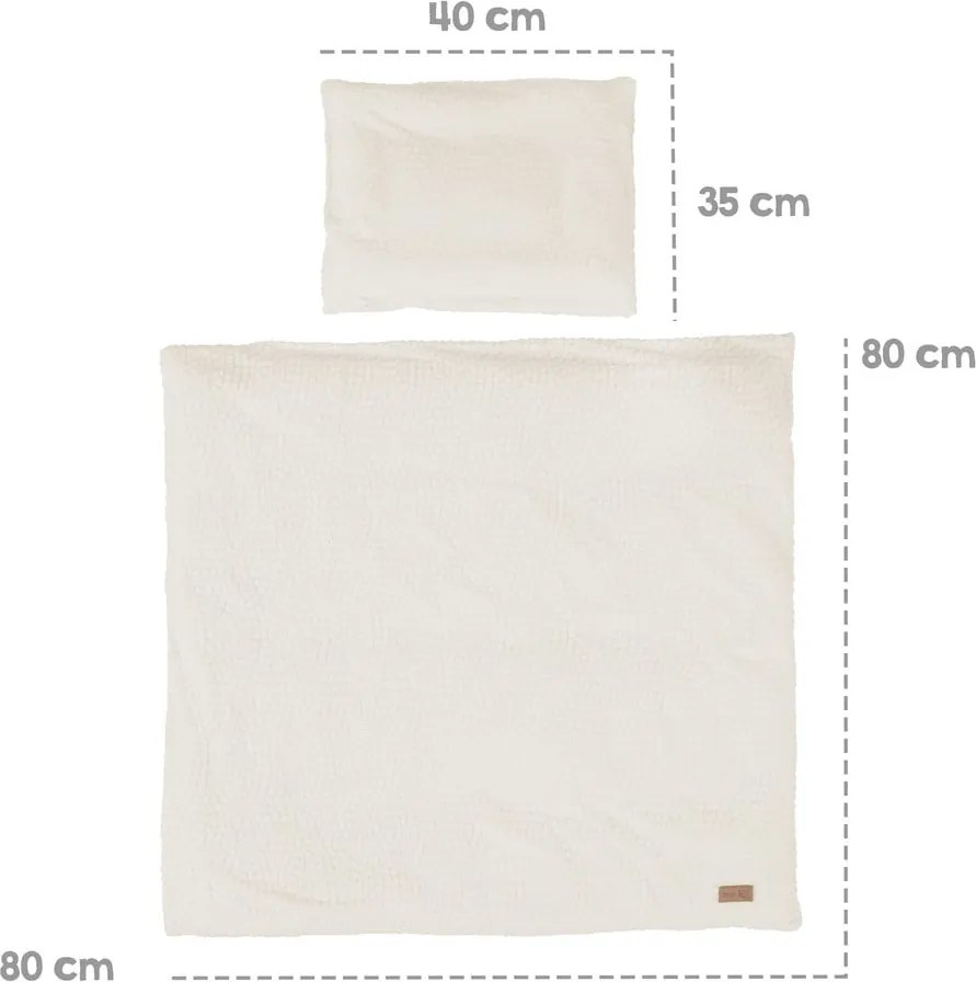 Set copripiumino e federa da bambini color crema per culla 80x80 cm Seashells – Roba