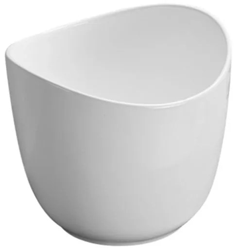 Lavabo da appoggio IDRO BRIC tondo piletta non inclusa in ceramica bianco piletta non inclusa