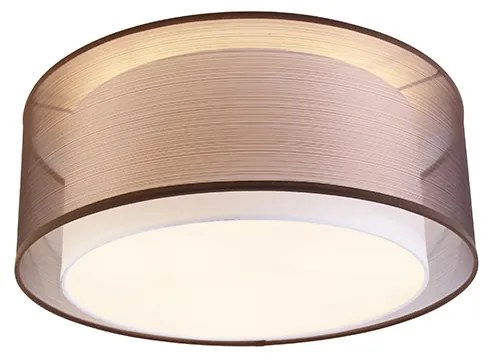 Plafoniera moderna marrone con 3 luci bianca 50 cm - Drum Duo