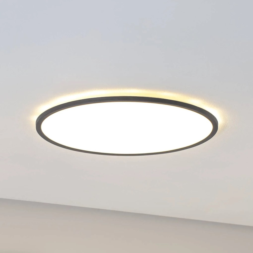 Pannello LED Aqua, Ø 50 cm, nero, metallo/plastica, CCT dimmerabile Aqua TK Lighting,, Nero, Bagno, Metallo, Moderno, Pannello LED