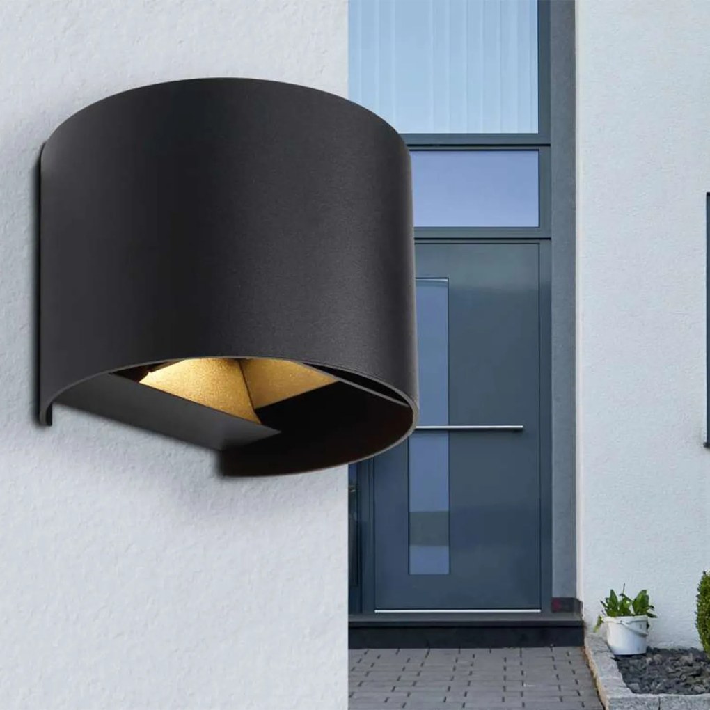Applique Esterno Moderna Finn Alluminio Nero 1 Luce G9 Ip54