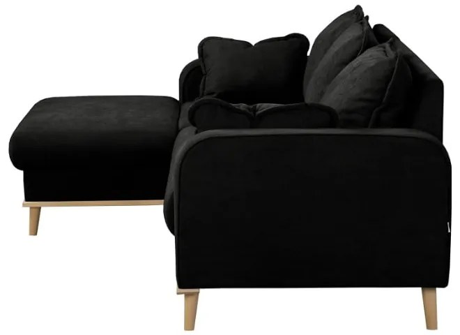 Divano angolare nero (angolo sinistro) Beata - Ropez