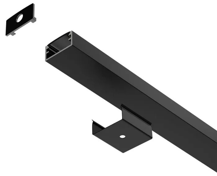 Profilo Mini 1m e 2m  Alluminio Nero stretto, solo 14mm per striscia LED Selezionare la lunghezza 2 Metri