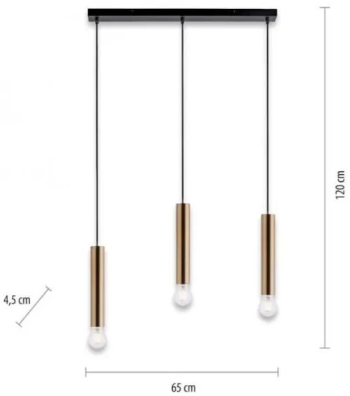 Leuchten Direkt 15618-60 - Lampadario a sospensione con filo BRUNA 3xE27/60W/230V ottone
