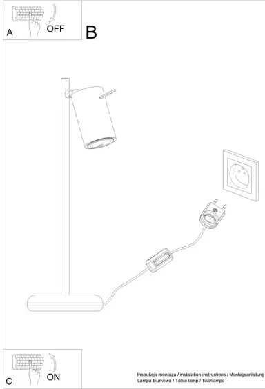 Sollux SL.1091 - Lampada da tavolo RING 1xGU10/10W/230V nero
