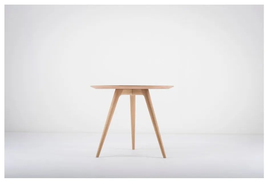 Tavolino in legno di quercia con piano nero , ⌀ 45 cm Arp - Gazzda