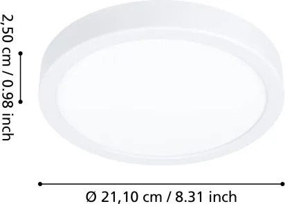 Eglo 901333 - Plafoniera da bagno LED FUEVA LED/11,5W/230V Ø21,1cm IP44 bianco