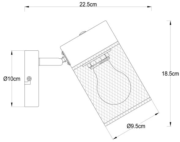 Brilliant - Faretto da parete KAMOLO 1xE27/40W/230V nero