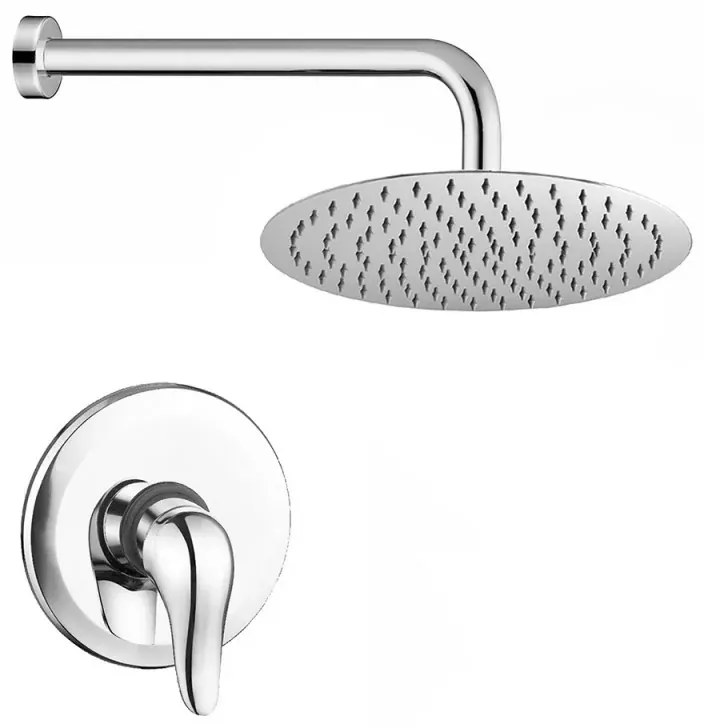 Set doccia incasso cromato tondo Yvette con soffione 20 cm