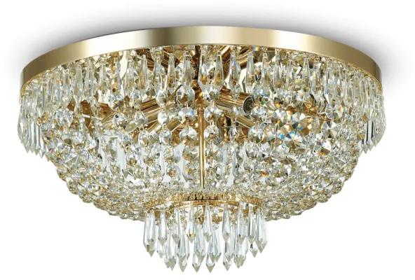 Lampada da soffitto 6 luci cristalli oro D 51 x H 30 cm