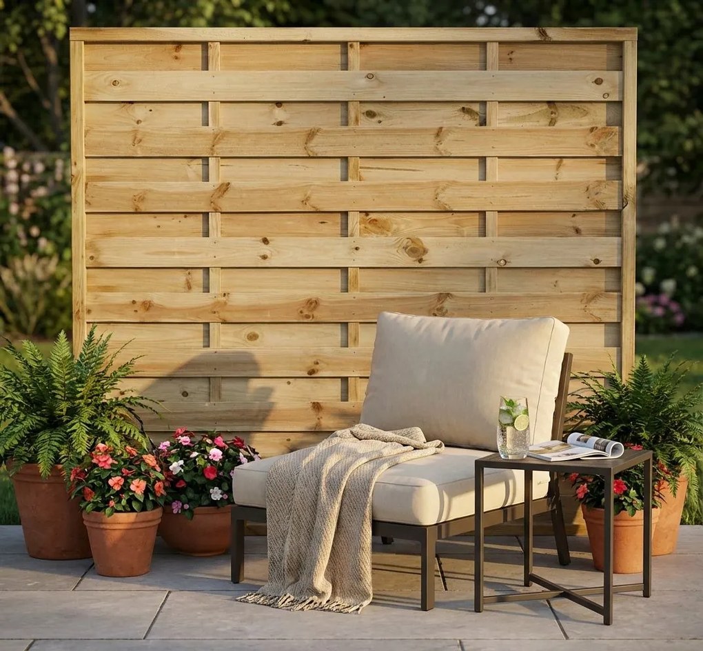 Frangivento da giardino in legno di pino impregnato in autoclave 90 x 180 cm