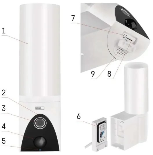 LED Telecamera smart per esterni con luce GoSmart LED/12W/230V IP65 Wi-Fi Tuya bianco