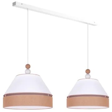 Duolla - Lampadario a sospensione con filo AVIGNON 2xE27/15W/230V bianco/marrone
