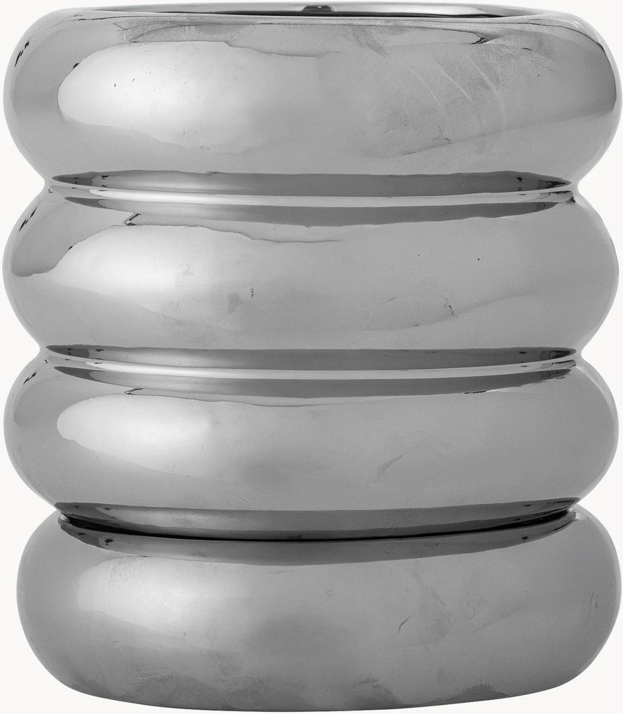 Vaso con piattino in gres Shine