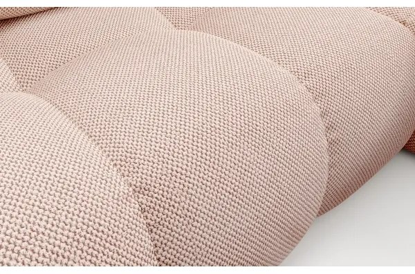 Divano letto angolare imbottito con contenitore a L ALMADA, lato destro, rosa