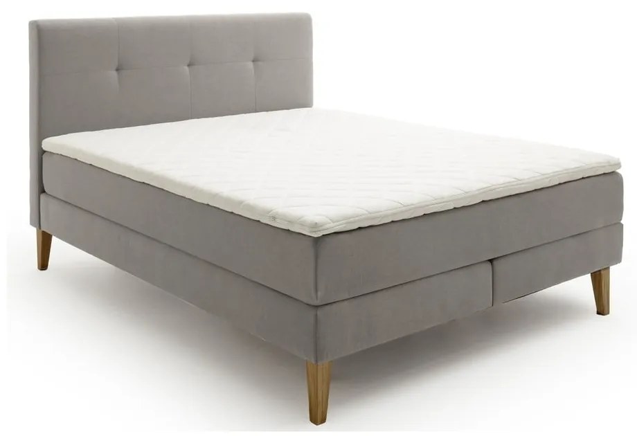 Letto boxspring grigio chiaro 160x200 cm Stockholm - Meise Möbel