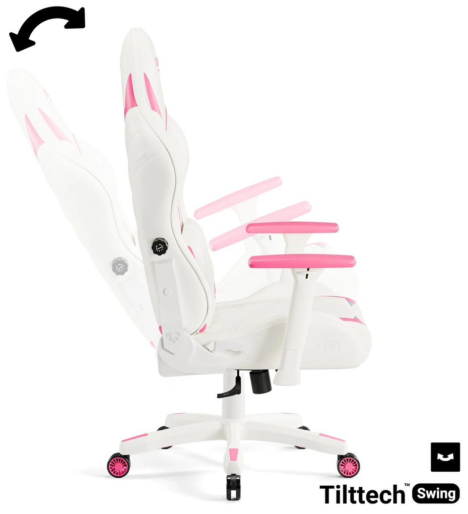 Sedia da gaming Diablo X-Ray 2.0 Small: Bianco e Rosa