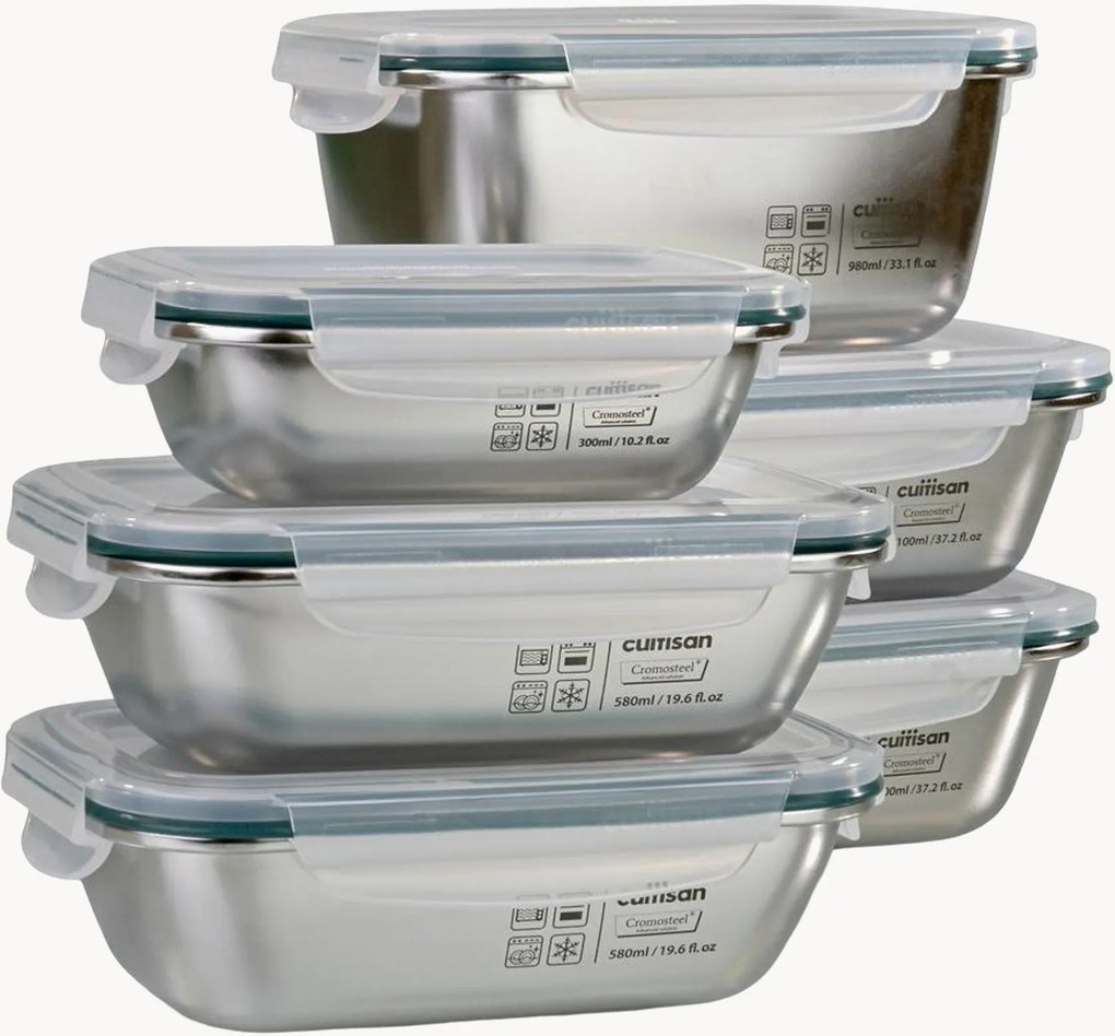 Set di 6 contenitori con coperchio a clip Cuitisan Simple