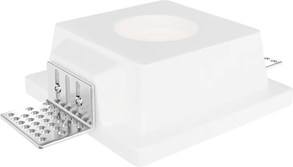 Portafaretto Quadrato Ø100x100 mm GU10 in Gesso Pitturabile SLIM