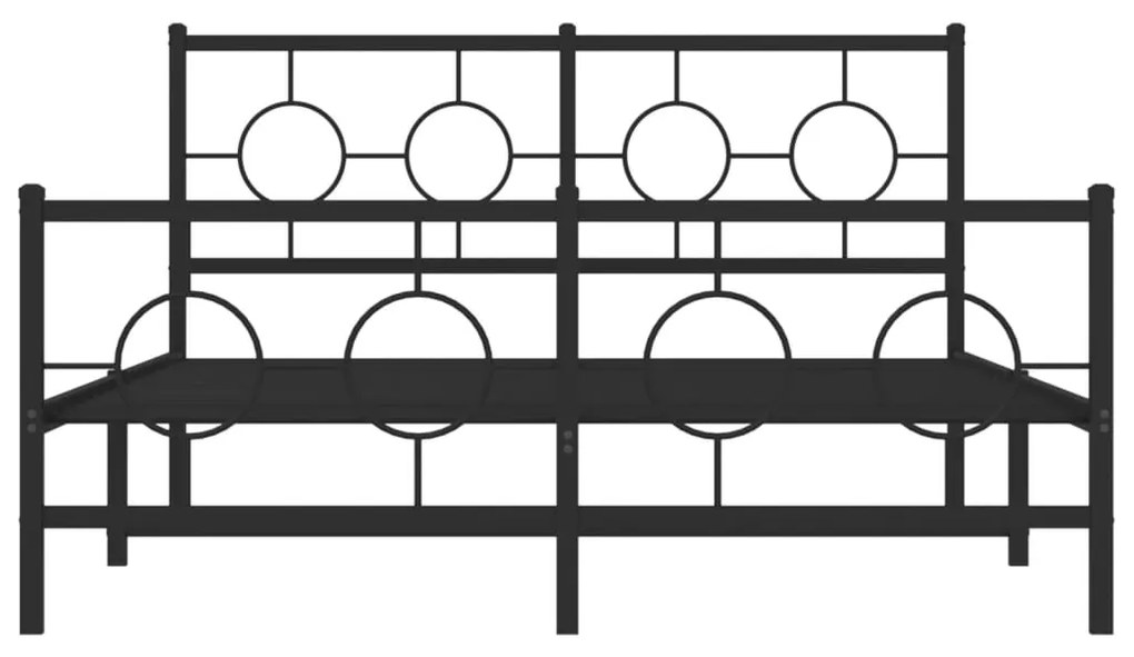 Giroletto con testiera e pediera metallo nero 135x190 cm