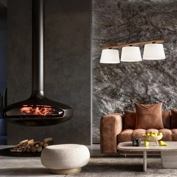 Sospensione a cavo AIDA 3xE27/60W/230V rovere/noce