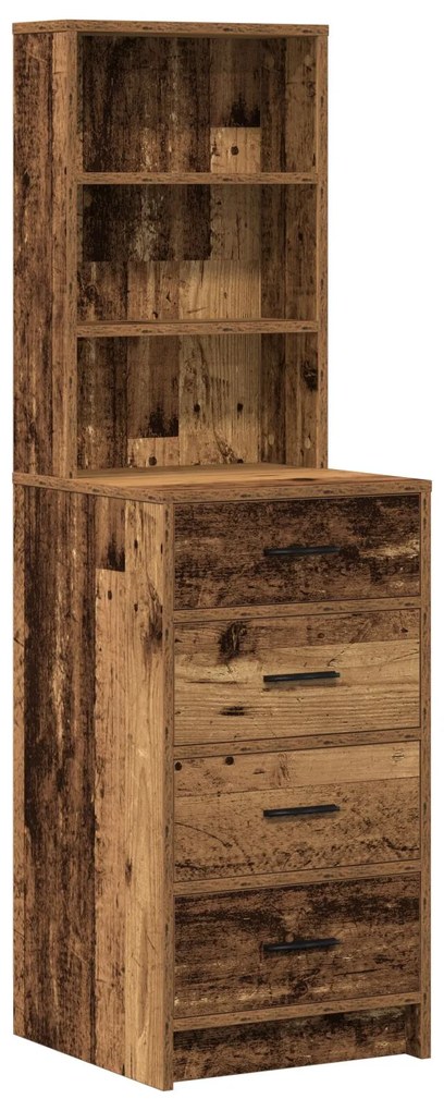Set da toeletta a 2 pezzi con led in legno antico