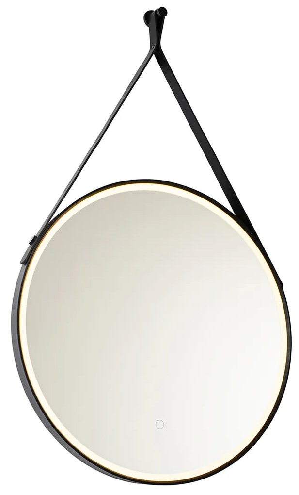 Specchio da bagno moderno nero con LED e dimmer touch - Pien