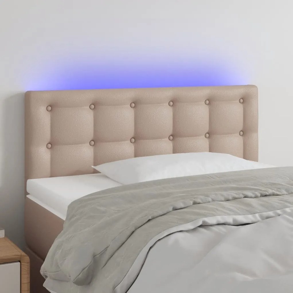 Testiera Cappuccino A Led 90x5x78/88 Cm İn Similpelle /